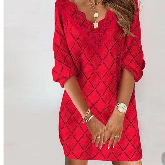 NWT red, long sweater - Picture 3 of 3